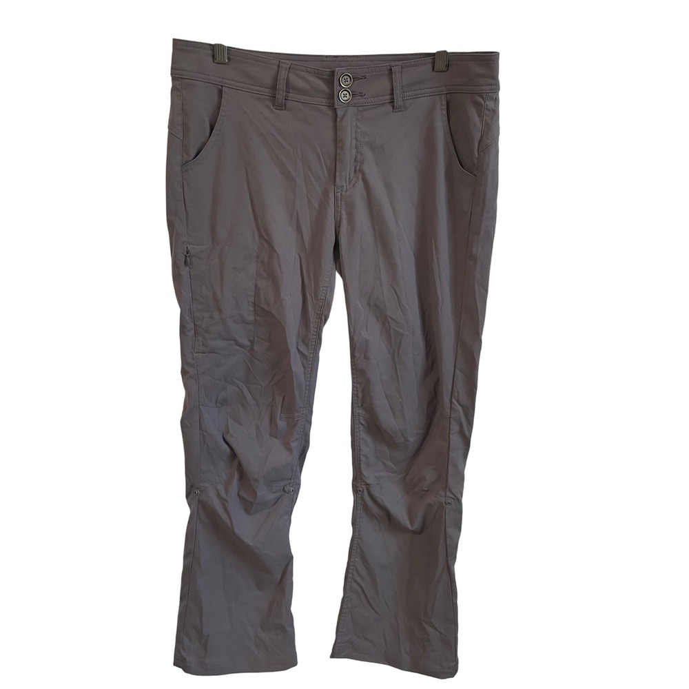 Prana Halle Convertible Pants Roll Up Ankle Hiking Travel Gray Size 10 Outdoor‎